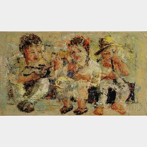 Jose Salazar Ruiz Esparza (Mexican, b. 1926) The Three Little Musicians (The Artist's Children).