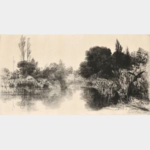 Sir Francis Seymour Haden (British, 1818-1910) Shere Mill Pond, No. II.