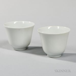 Pair of White Porcelain Cups