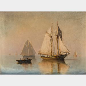 Marshall Johnson (American, 1850-1921) Vessels in Mist