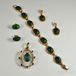 Group of Scarab Jewelry