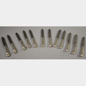 Set of Twelve Birks Sterling Silver-handled Fruit Knives.