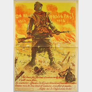 Maurice Neumont On Ne Passe Pas French WWI Lithograph Poster