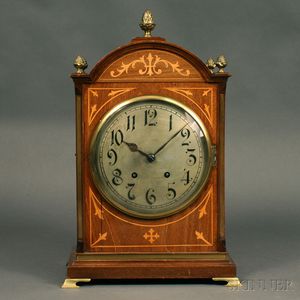 Inlaid Mahogany German Quarter-striking Bracket Clock