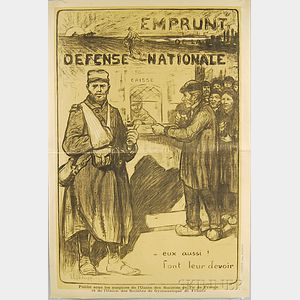 Jules Adler Emprunt - Defense Nationale French WWI Lithograph Poster