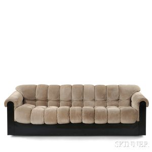 Modernist Perforated Suede Sofa