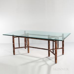 Glass and Bamboo Dining Table