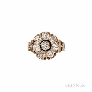 Antique 18kt Gold and Diamond Cluster Ring