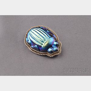 Iridescent Glass Beetle Brooch