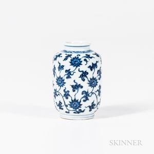 Miniature Blue and White Lantern Vase