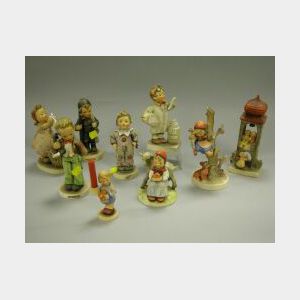 Ten Hummel Ceramic Figures.