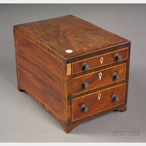 William IV Mahogany and Inlay Double-sided Storage Drawers