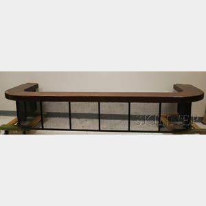 Large Mahogany and Wire Fireplace Fender Bench