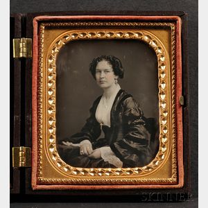 Sixth Plate Daguerreotype Portrait of a Young Lady