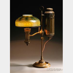 Student Lamp with Green Favrile Shade