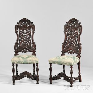 Pair of Carved Anglo-Portuguese-style Mahogany Side Chairs