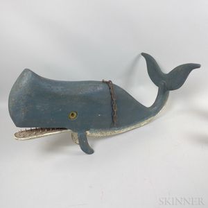 Carved and Painted Sperm Whale Sign