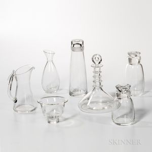 Seven Pieces of Steuben Glass Barware