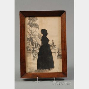 Auguste Edouart (French/American, 1789-1861) Full-length Silhouette Portrait of a Woman.