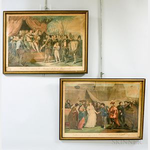 Two Framed Colnaghi, Sala & Co. Hand-colored Engravings