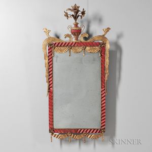 Neoclassical-style Gilded and Painted Mirror