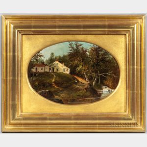 Samuel Griggs (Massachusetts, 1827-1898) House Above a Stream