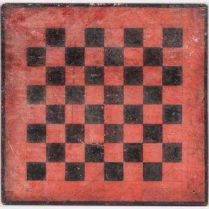Black and Salmon-colored Checkerboard