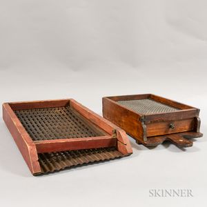 Wood and Tin Grater and Sifter