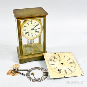 N.G. Wood & Sons Brass Shelf Clock and a J.J. Beals Clock Face