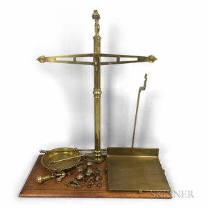 J. White & Son Brass Scale and Weights. 