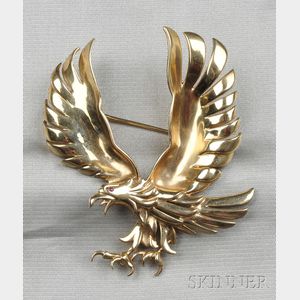 14kt Gold Eagle Brooch
