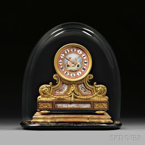 Gilt Bronze and Enamel Tambour No. 1 Mantel Clock