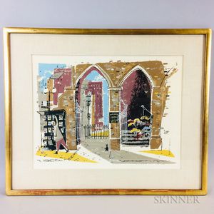 Framed Ronald Julius Christiansen Print of the Old South Church