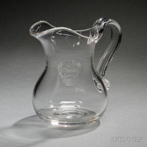 Colorless Blown Glass Pitcher