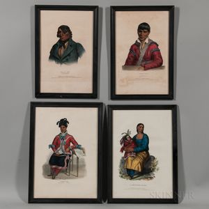 Set of Four Lithographs from The History of the Indian Tribes of North America