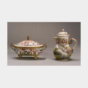Four Capo di Monte Style Porcelain Items