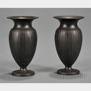 Pair of Wedgwood Black Basalt Vases