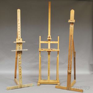 Three Wooden Artist's Easels. 