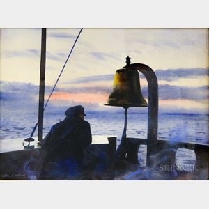 Glenn MacNutt (American, 1905-1987) Sunset at Sea