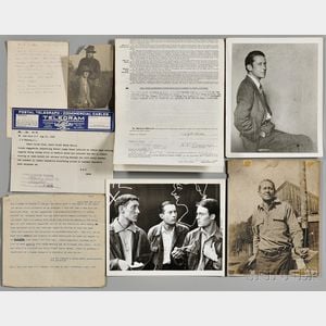 Cummings, Edward Estlin (1894-1962) Photos, Signed Deed, and Telegram.