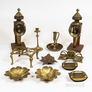 Group of Brass Desk/Table Accessories