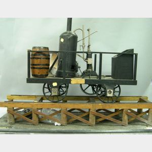 Working 7-inch Gauge Model of the Baltimore & Ohio Locomotive &#34;Tom Thumb&#34;.