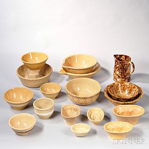 Group of Yellowware Kitchen Ceramics