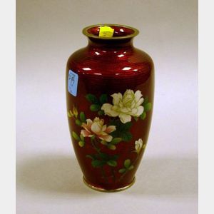 Japanese Moriage Cloisonne Vase.