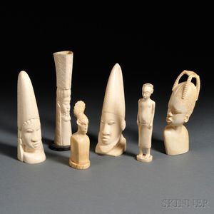 Six African Ivory Carvings