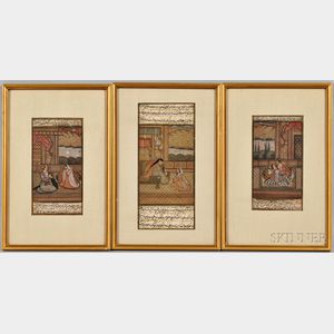 Three Miniature Painting and Calligraphy Folios