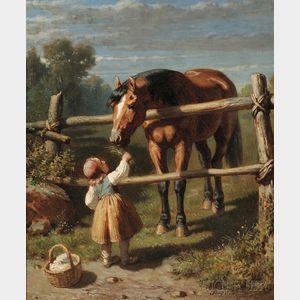 Alexandre Josquin (French, active 1842, d. 1870) A Nibble for the Horse