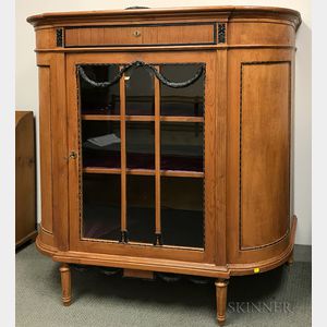 Biedermeier-style Glazed Pine and Beech Cabinet