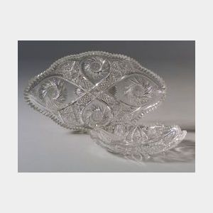 Two Oval Colorless Brilliant-Cut Glass Dishes