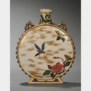 Royal Worcester Porcelain Pilgrim-shaped Vase